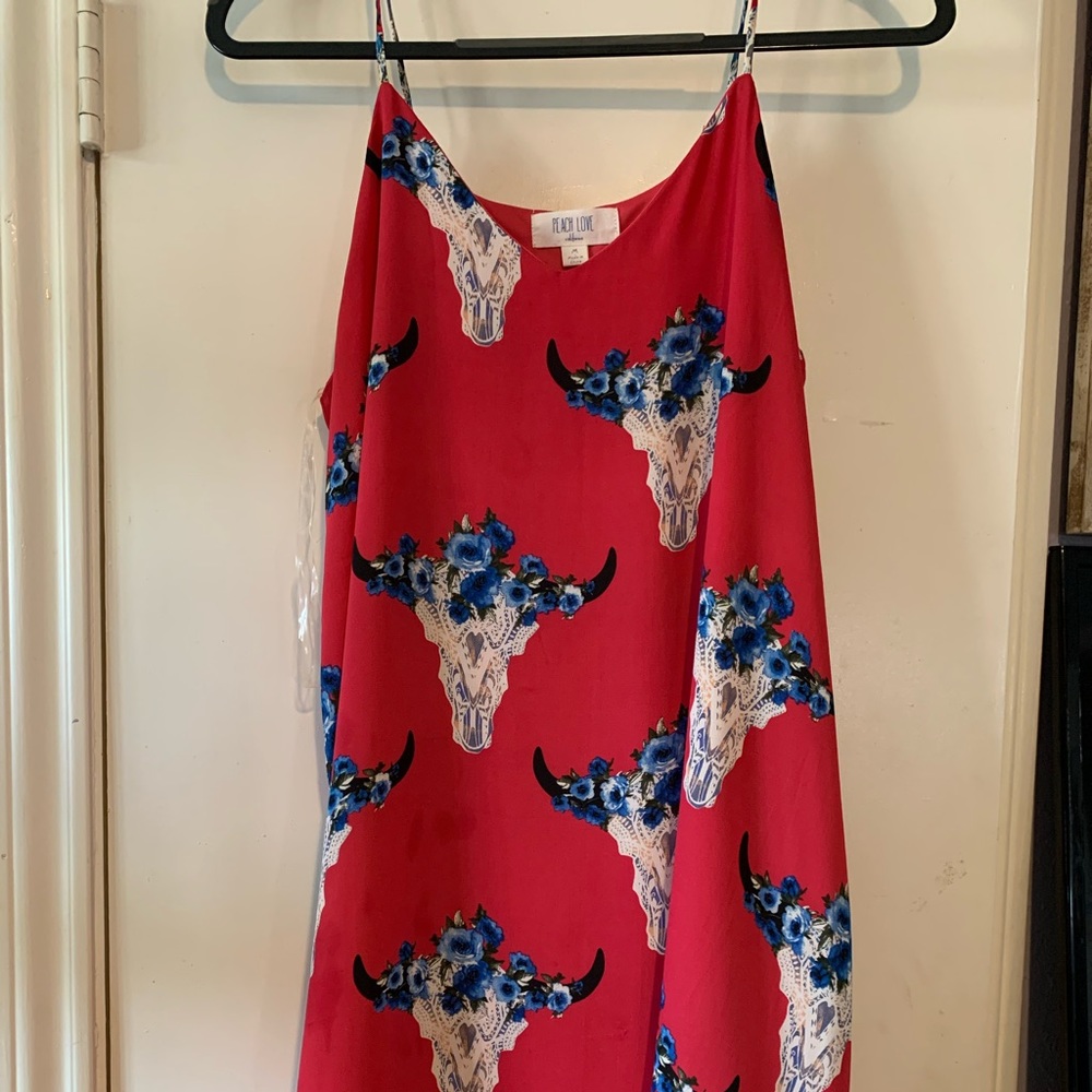 Pink, spaghetti strap, peach love dress